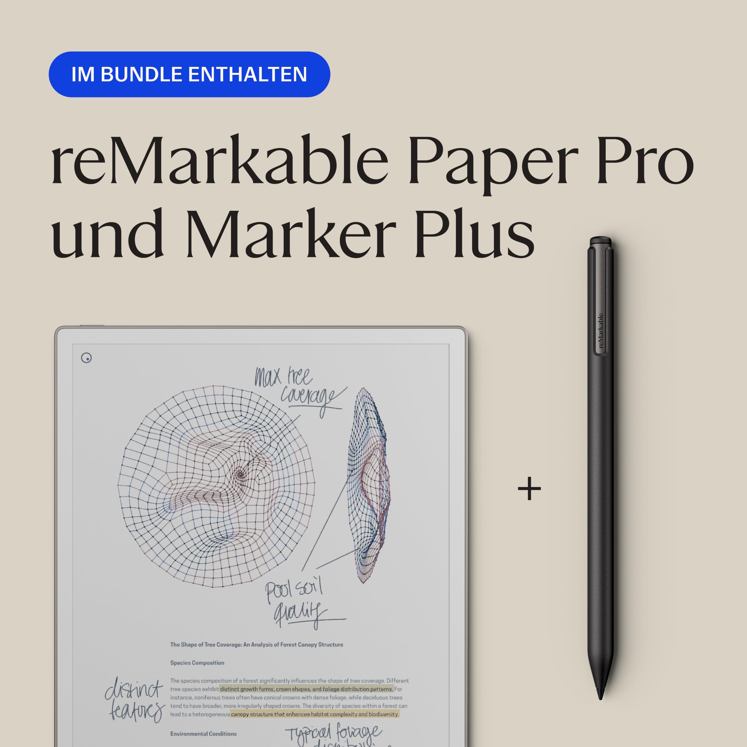 reMarkable Paper Pro 11,8-Zoll-Farbdisplay Tablet mit Leselicht und Marker Plus Pen