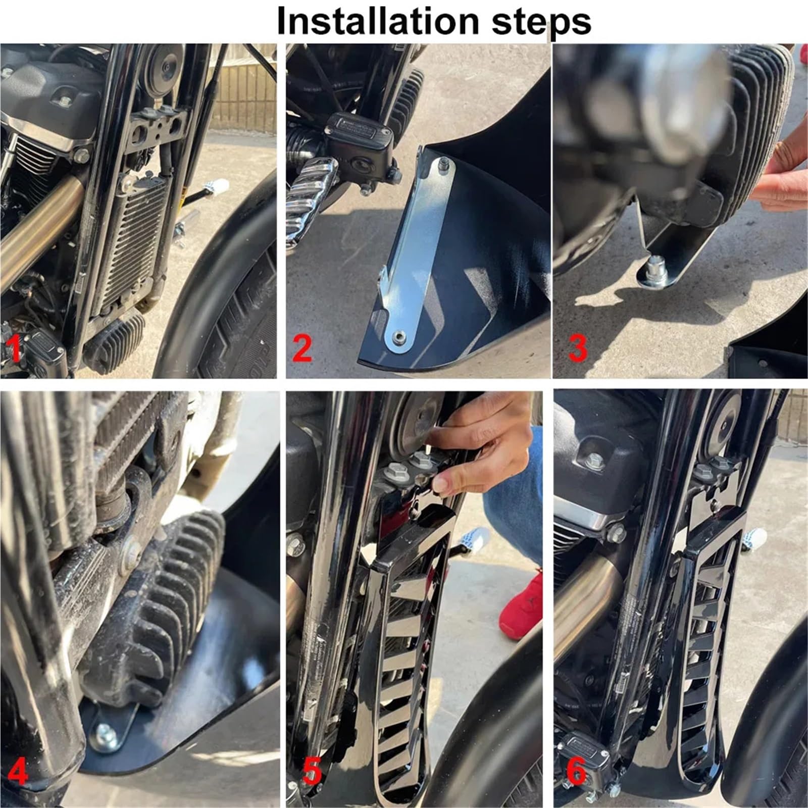 Kühlergrillschutz Motorrad Front Lower Kühlerverkleidung Spoiler Fit Für Harley Softail Street Bob Breakout FXBR FXBRS Fat 2018-2023 Motorrad Kühlerschutz