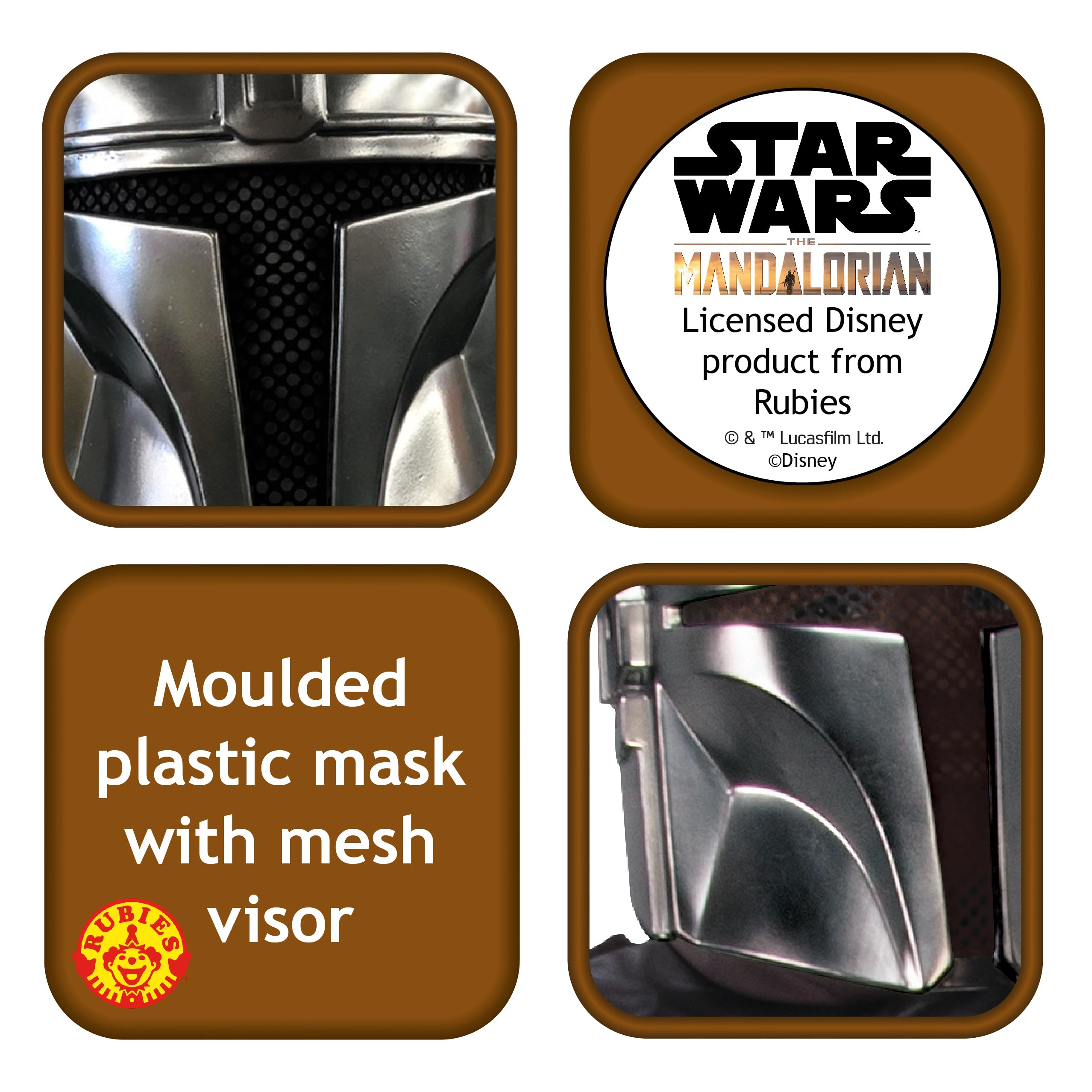 Rubies Star Wars The Mandalorian Beskar Armor Children's Half-Mask