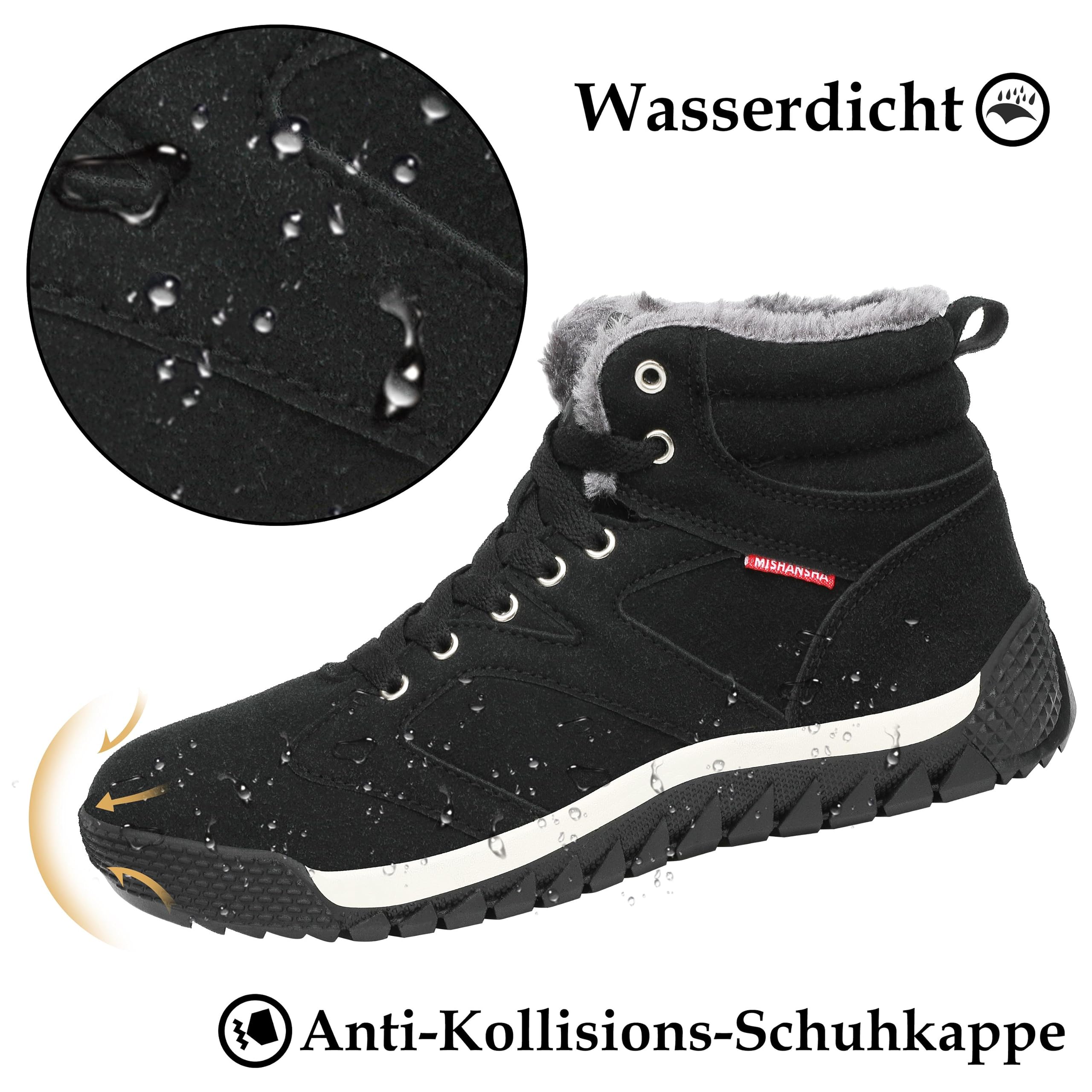 Mishansha Stivali da Invernali per Uomo Donna Caldi Antiscivolo Scarpe da Neve Taglia 36-48 EU