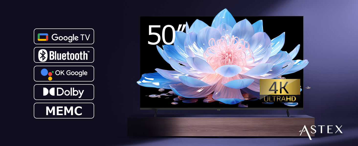 Amazon | ASTEX チューナーレステレビ 4K 50型 Google TV Wi-Fi