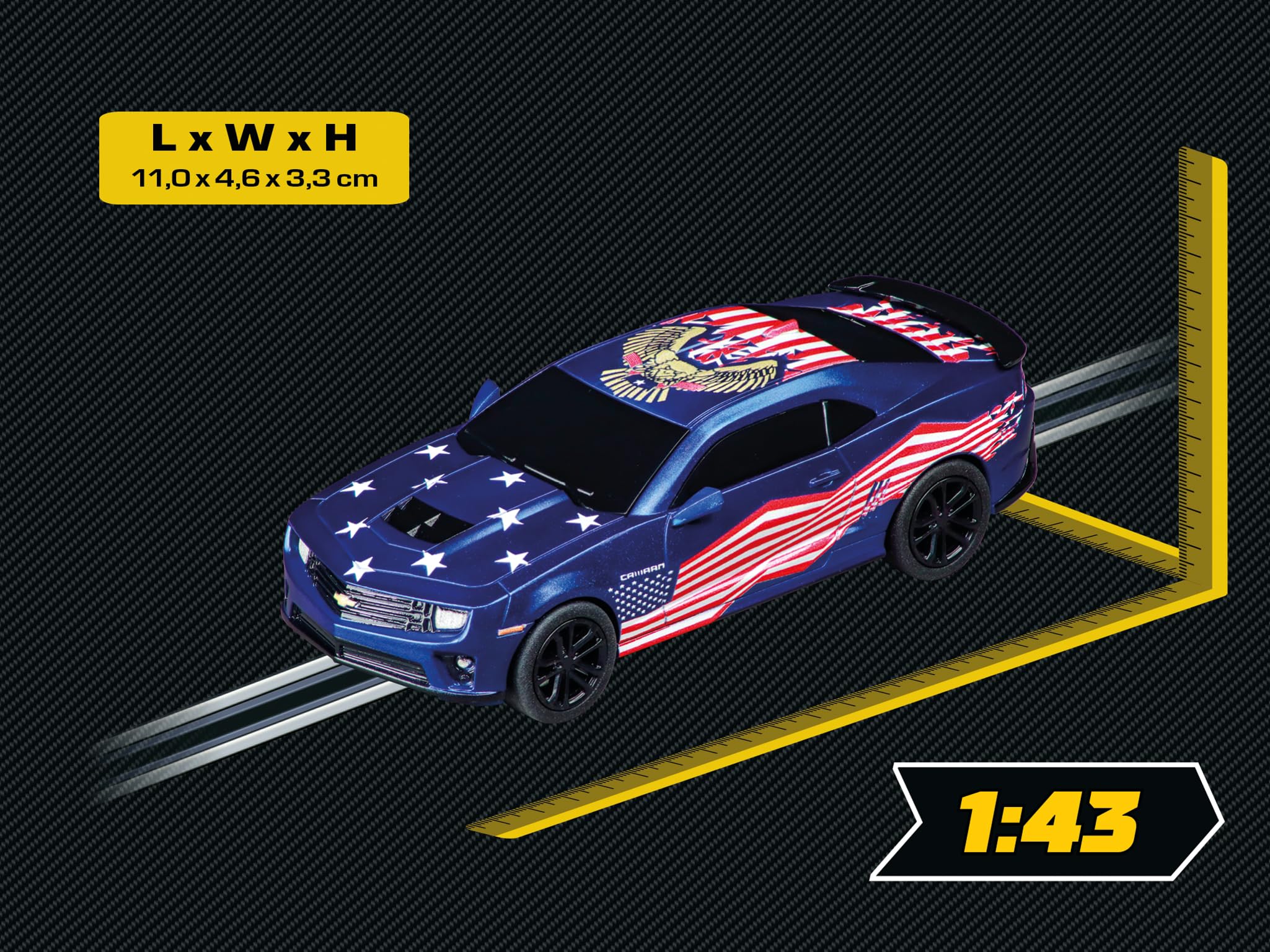 Carrera GO!!! 20064290 Chevrolet Camaro Stars 'n Stripes I 1:43 Scale Slot Car I With Original License I Suitable For Ages 6 Years+ - Image 3