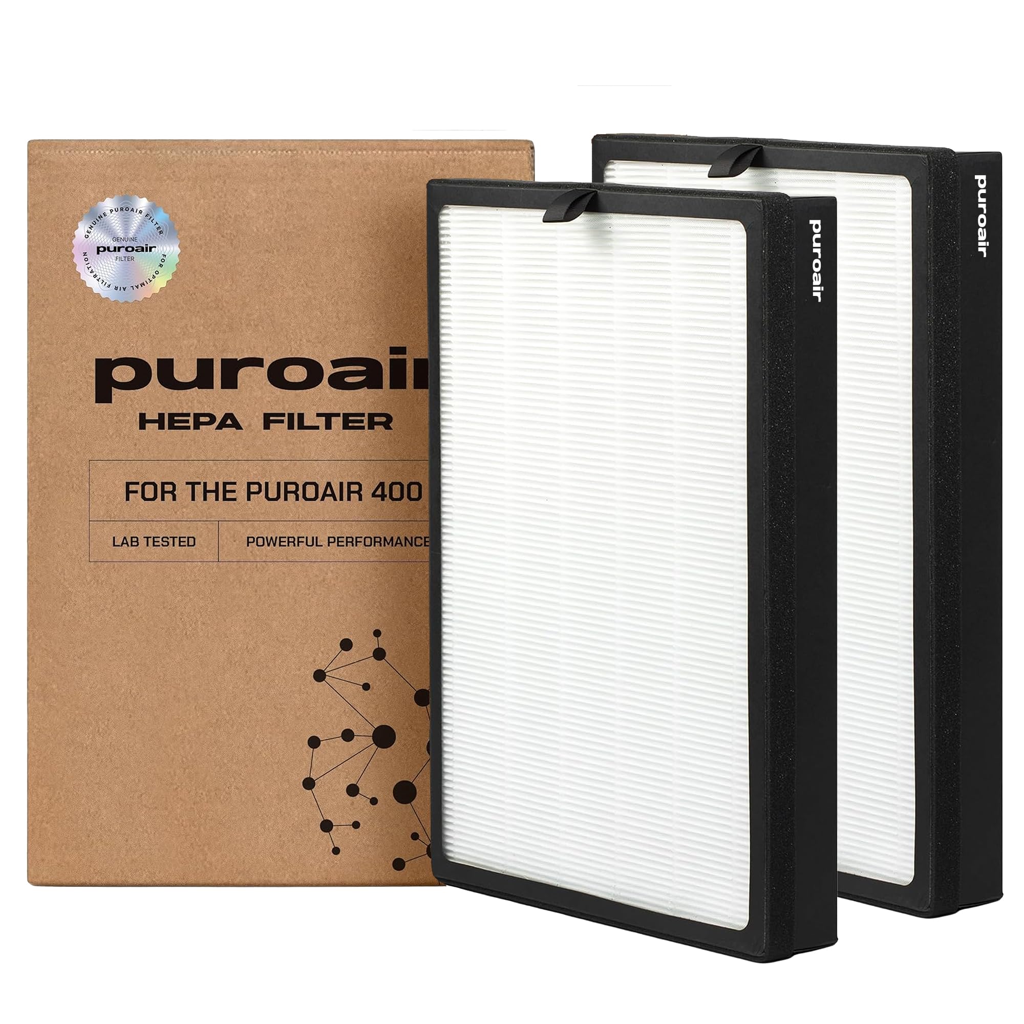 PuroAir 400 Replacement Filter - HEPA Filters up to 99.9% of Smoke, Pollen, Dust and Common Household Pollutants - HEPA Air Filter Replacement for PuroAir 400 Air Purifier (2 Pack)