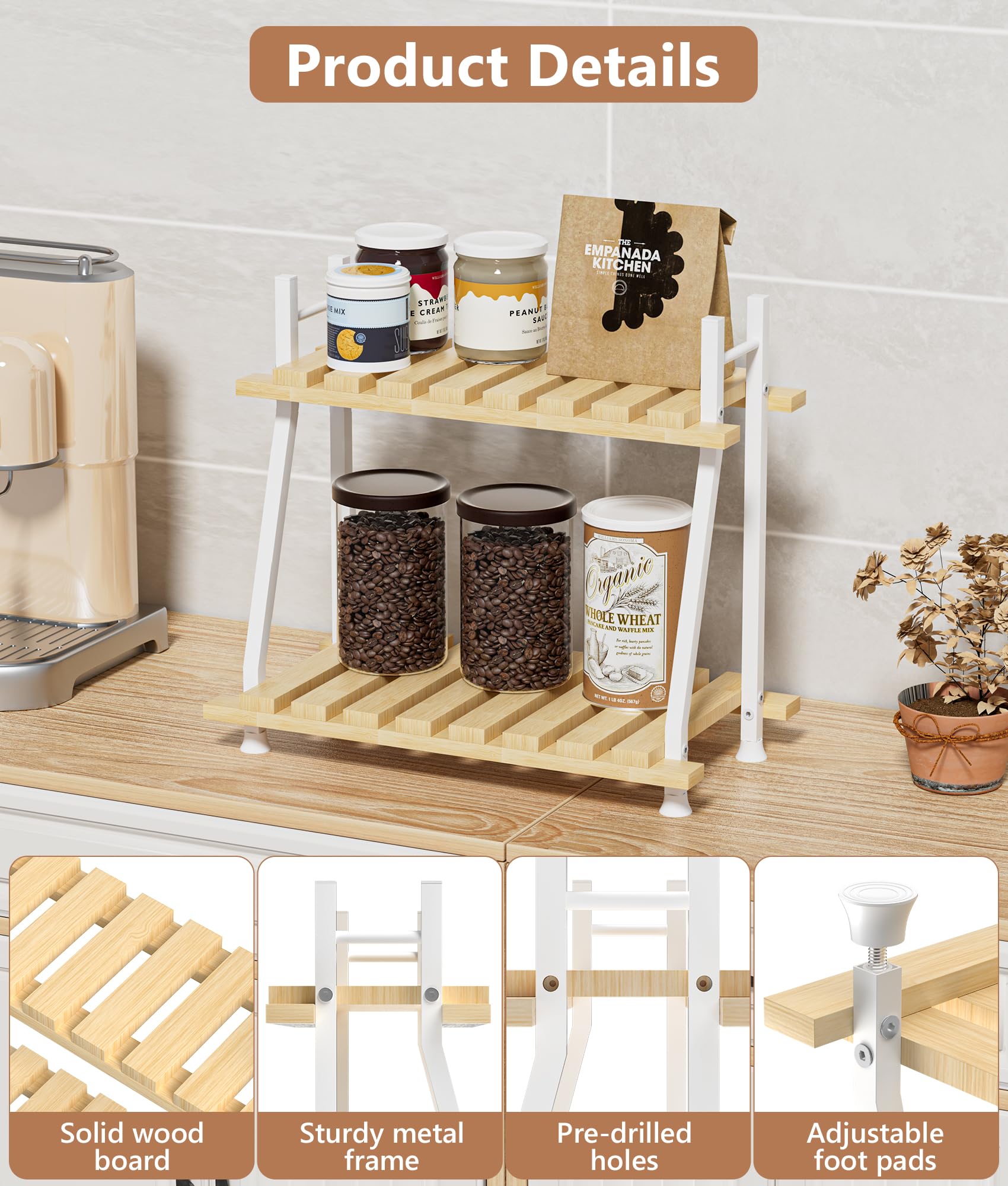 Snapklik.com : Coffee Bar Accessories, 2 Tier Coffee Bar Organizer For ...