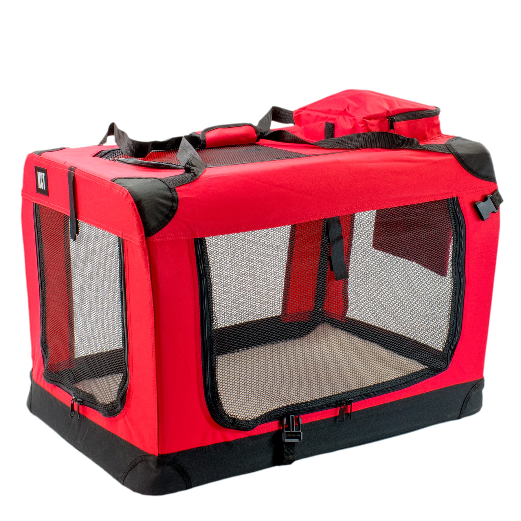 KCT Large Red Fabric Pet Carrier Crate Travel Transport Bag for Cats and Dogs — image 1