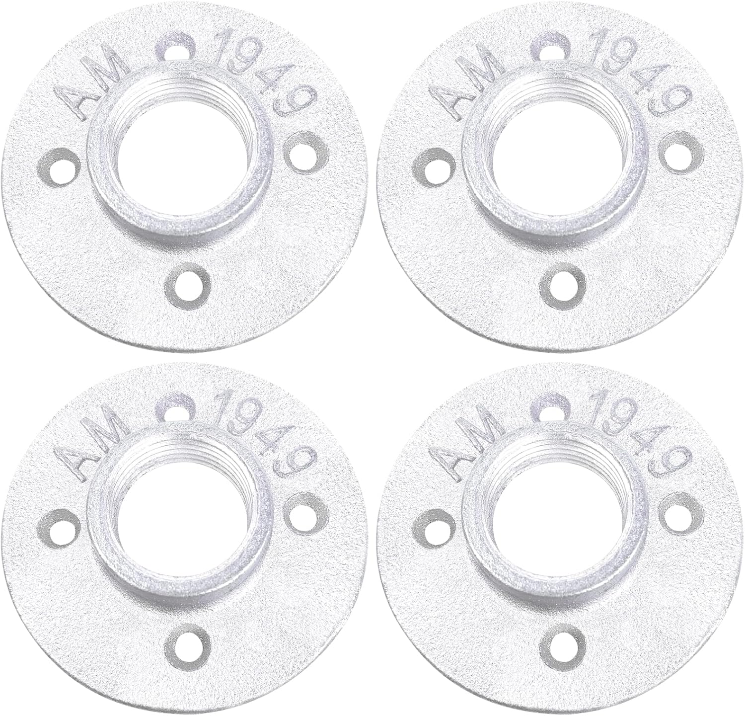 WiseWater 3/4" G Galvanized Floor Flanges - 8Pcs Malleable Iron Pipe Floor Flanges for DIY Home Project/Furniture/Shelving Decoration And Industrial Vintage Decor