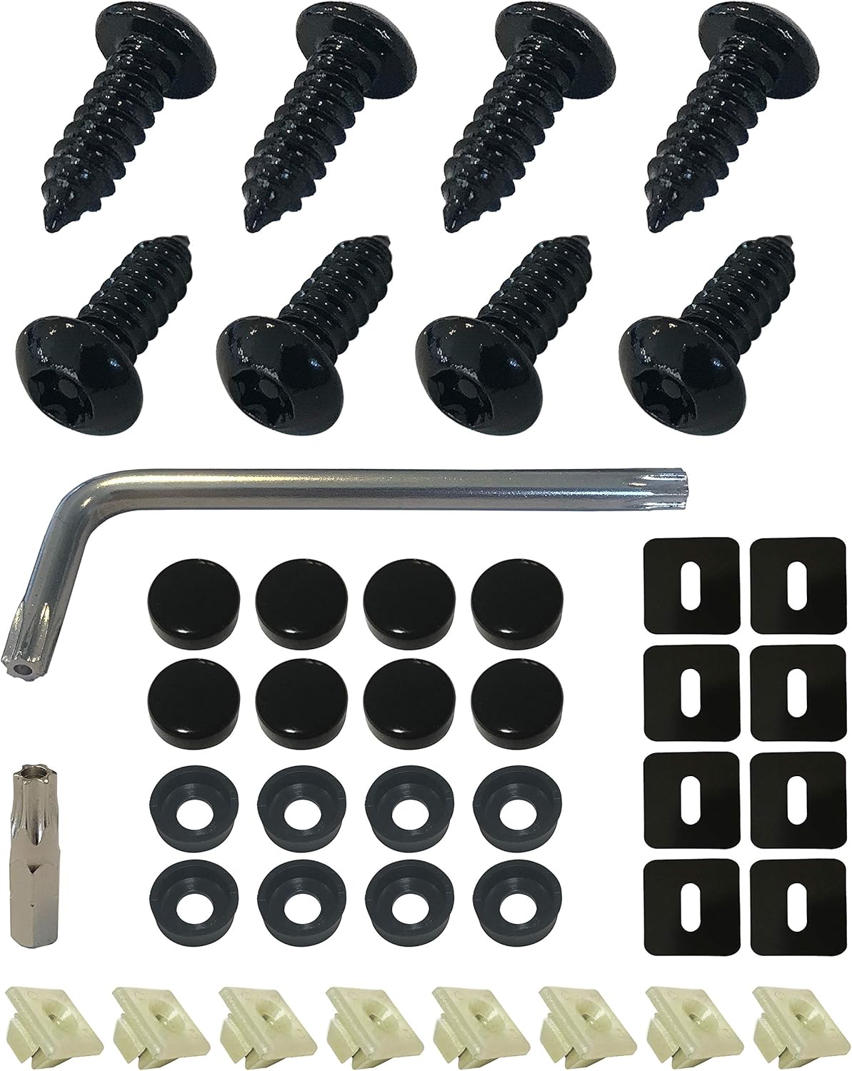 AntiTheft License Plate Screws Fastener Kit Rustproof