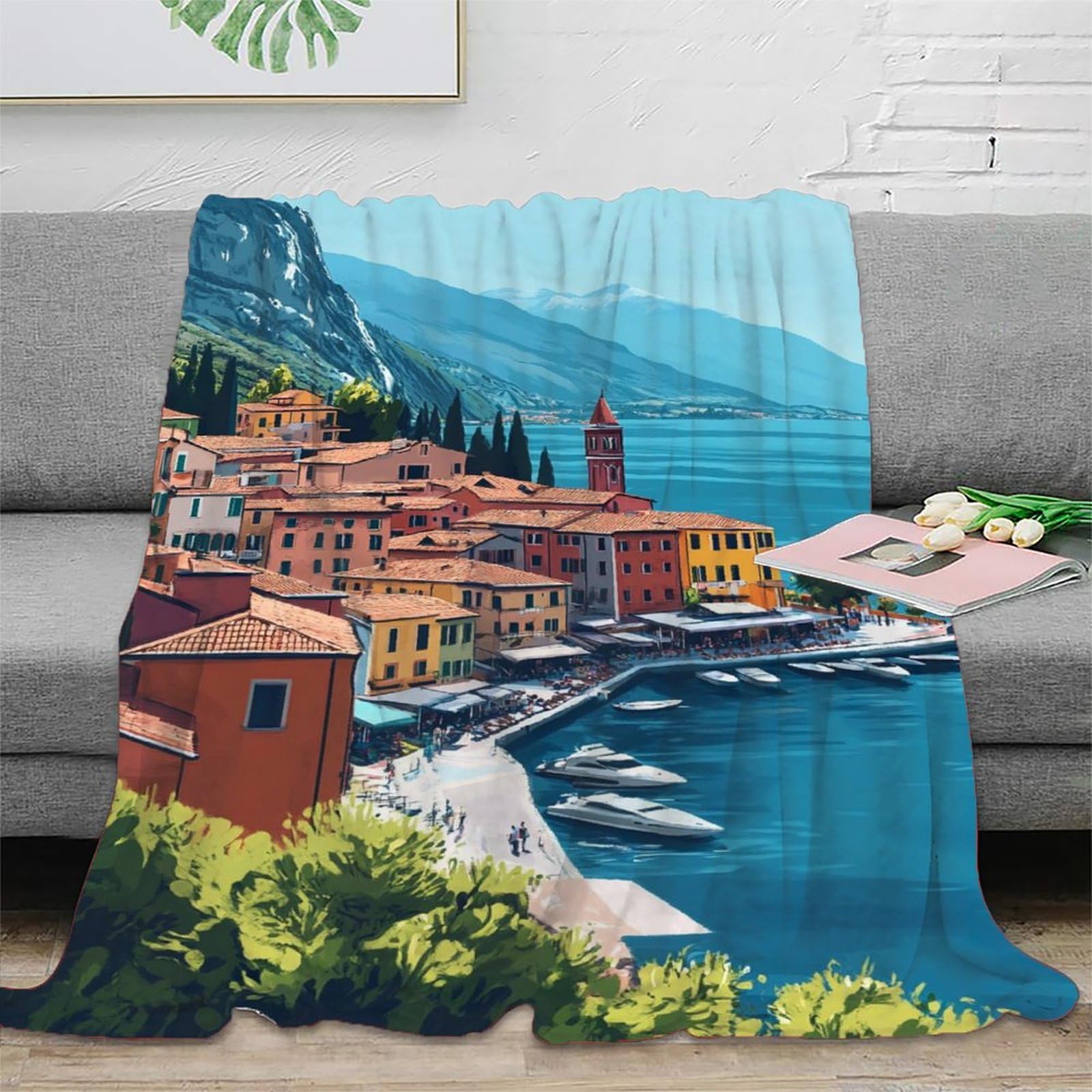 Couverture microfibre douce cadeau idéal pour canapé et chambre enfant Portofino Literie