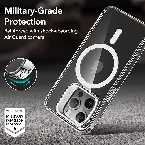 Miniatura 7 de ESR Funda para iPhone 15 Pro, compatible con MagSafe, funda protectora de grado militar, funda de teléfono con soporte integrado, cubierta trasera