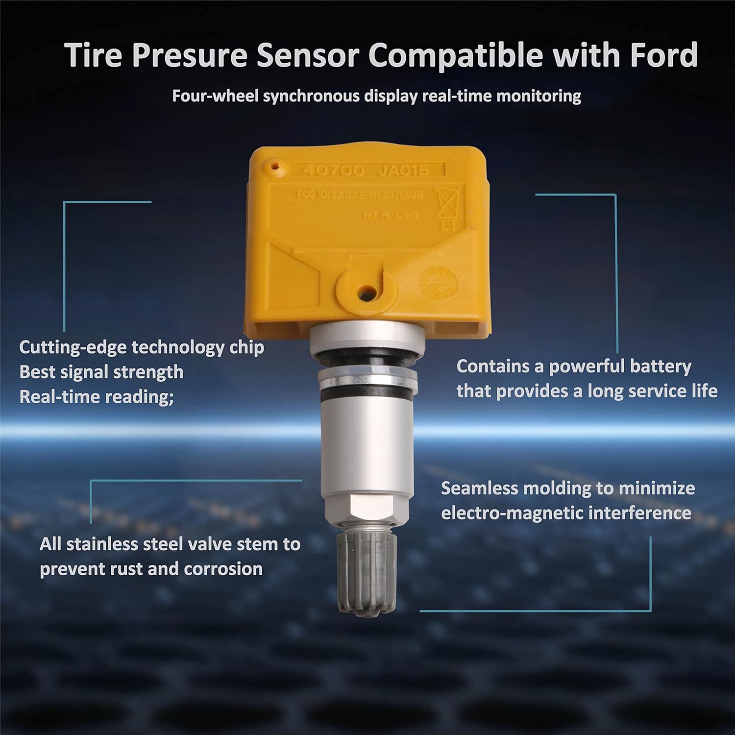 MOSTPLUS TPMS Sensor, Pre-Programmed 315MHz 440700-JA01B Tire Pressure Monitoring Sensor Compatible for Nissan Altima Frontier Versa Maxima 350z Quest Juke GT-R Infiniti FX35 QX56 M35 M45 FX45 4PCS