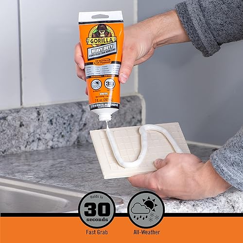 Miniatura 3 de Gorilla Adhesivo de construcción resistente tubo de compresión de 7 onzas blanco paquete de 1