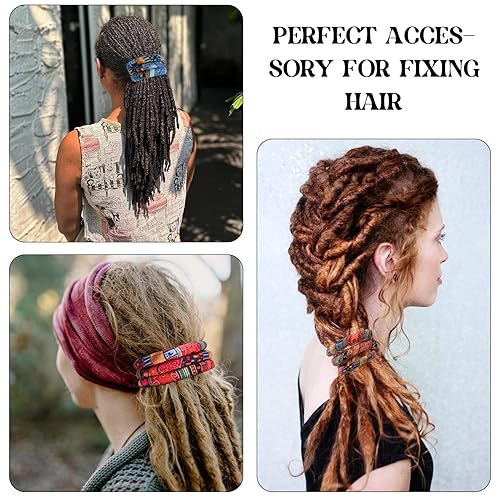 Miniatura 5 de 6 ligas para el cabello con cierre en espiral, lazos para el cabello largos y flexibles, bandas para el cabello de rastas coloridas, bandas para el