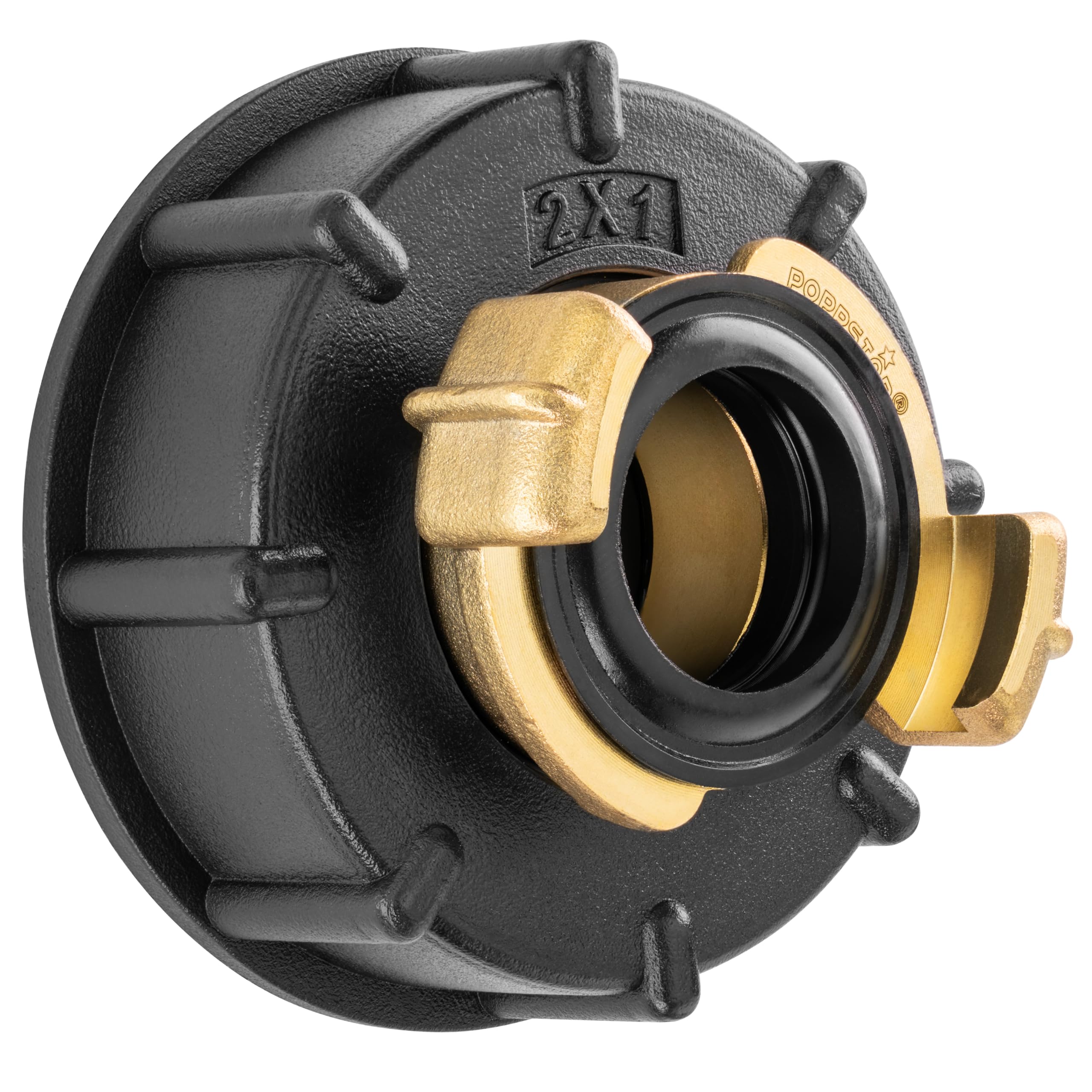 Poppstar IBC Adapter 1 inch (IBC Tank Connection S60x6, 40mm clamp Coupling (Compatible with Geka System))