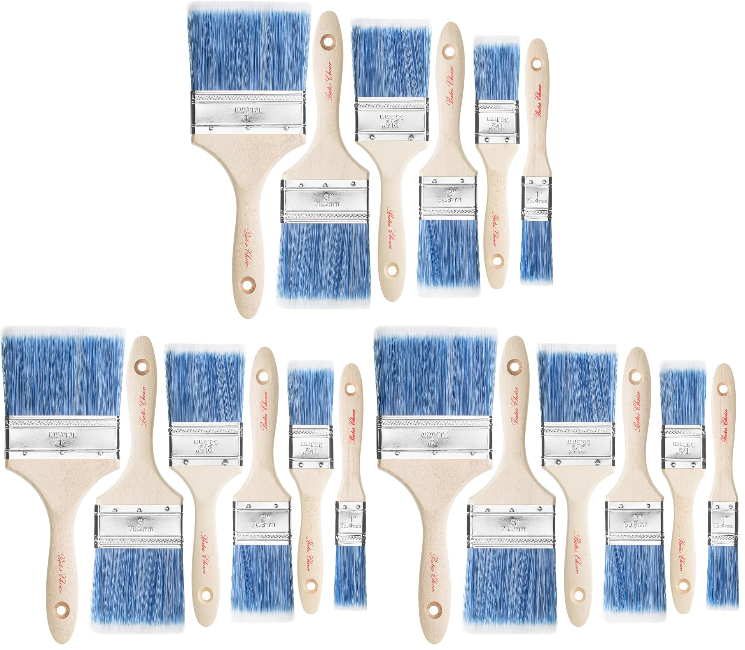 Bates Paint Brushes - 6 Pack for Walls & Projects -11 Bates Paint Brushes - 6 Pack for Walls & Projects -11