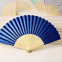 Vista 9 de Ventilador de seda plegable personalizado, abanicos de bambú personalizados para invitados de boda, despedida de soltera, baile, fiesta, decoración