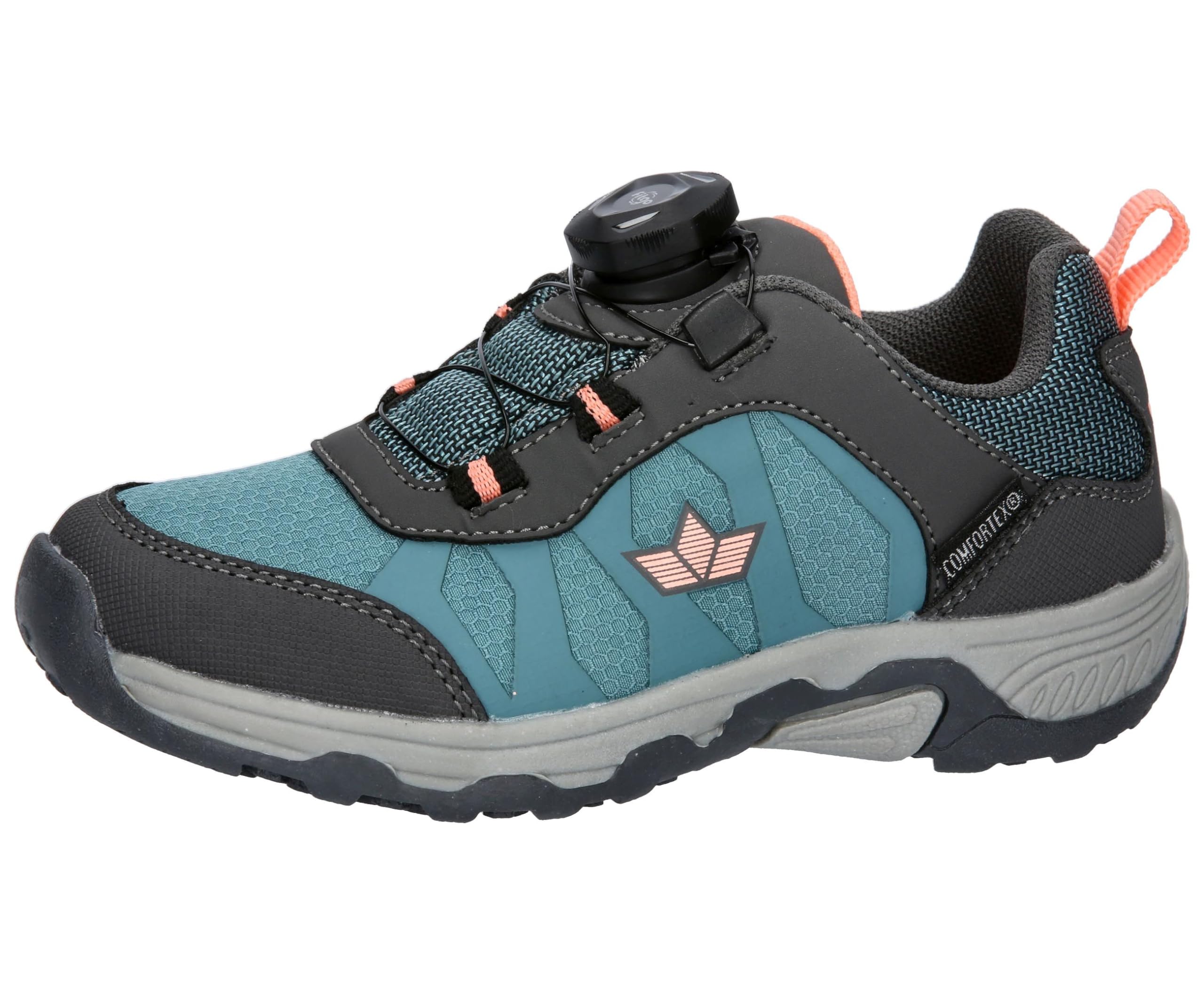 Lico Boys Girls Jackson Trekking Shoes, Petrol/Grey/Salmon, 30 EU, Petrol Grey Salmon, 11.5 UK Child