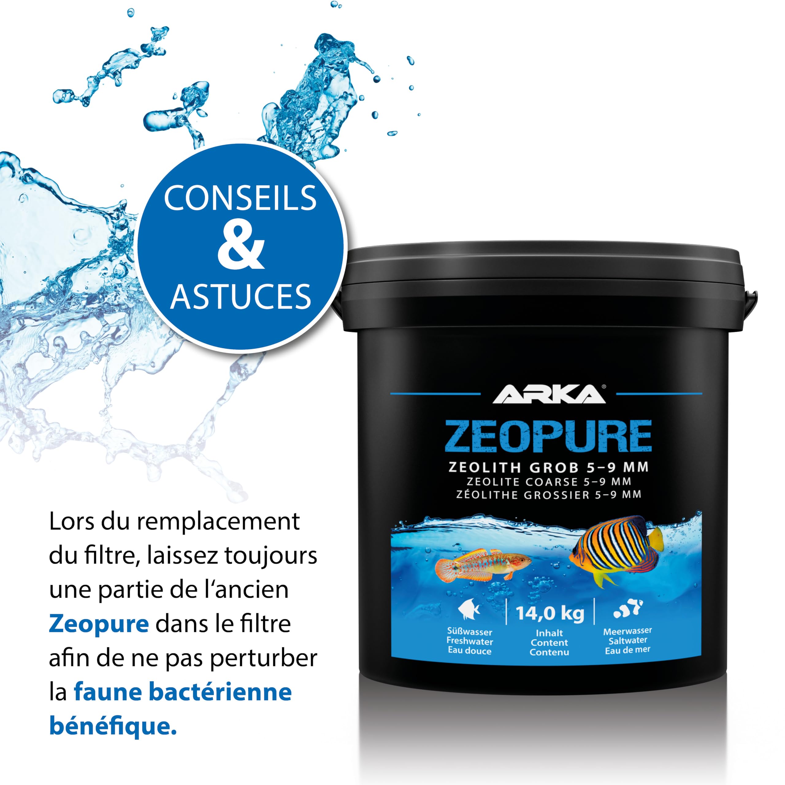 Zéolithe pour Aquarium 14 kg - Zeopure Granulés Filtrants | substrat filtrant 5-9 mm, sac inclus, limite algues, fixe ammonium, phosphates et nitrates, eau claire, eau douce, eau de mer
