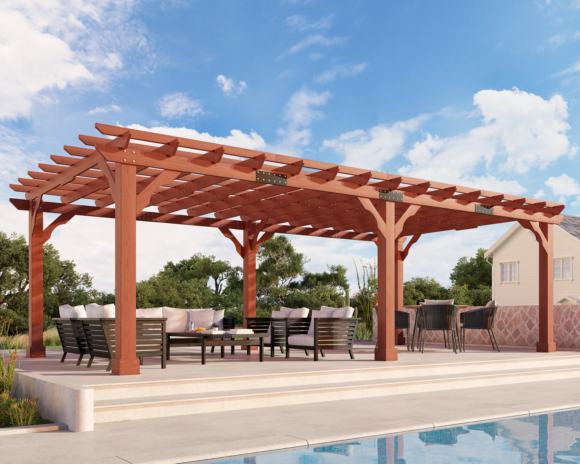 Amazon.com: Jocisland 12x24 FT Premium Cedar Wood Pergola with