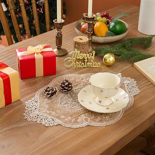 Miniatura 7 de Paquete de 2 manteles individuales de tela ovalada bordados de terciopelo francés para decoración de mesa, cocina, comedor, mesa, 17.3 x 12.6