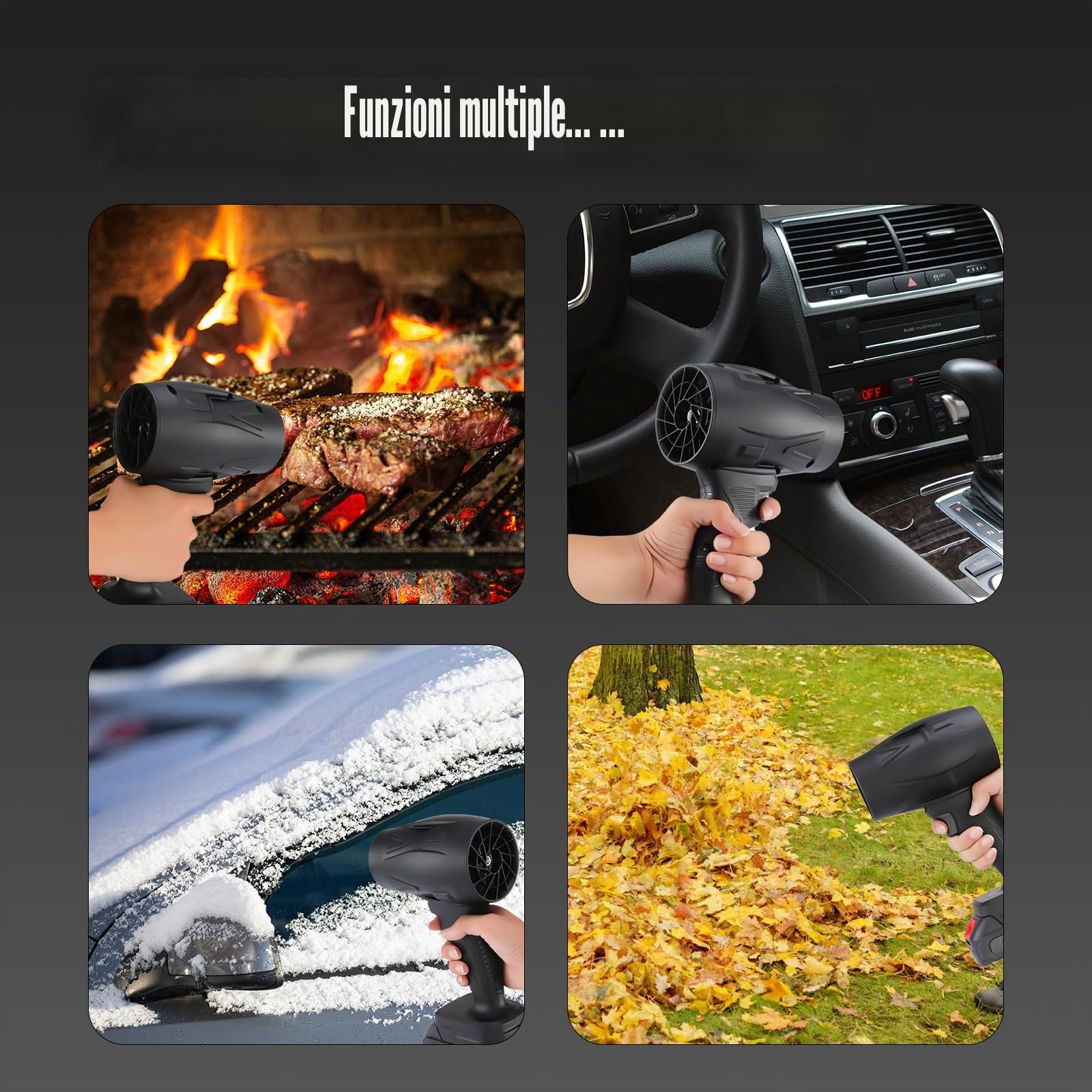 Piccolo soffiatore senza fili 130.000 giri/min, soffiatore elettrico portatile, mini jet a secco con 2 batterie, per tastiera computer all'aperto, auto, casa