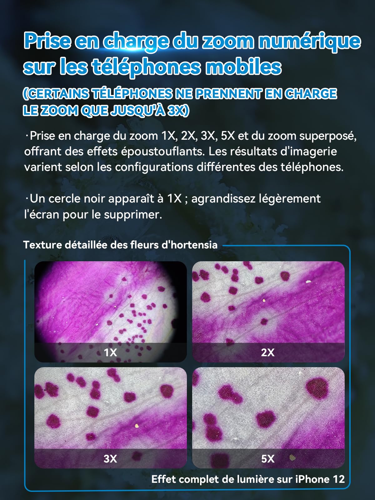 APEXEL 3in1 Microscope Telephone Portable,100-200X téléphone Microscope pour Smartphone,Explorez Le Monde microscopique avec Le pour Smartphone