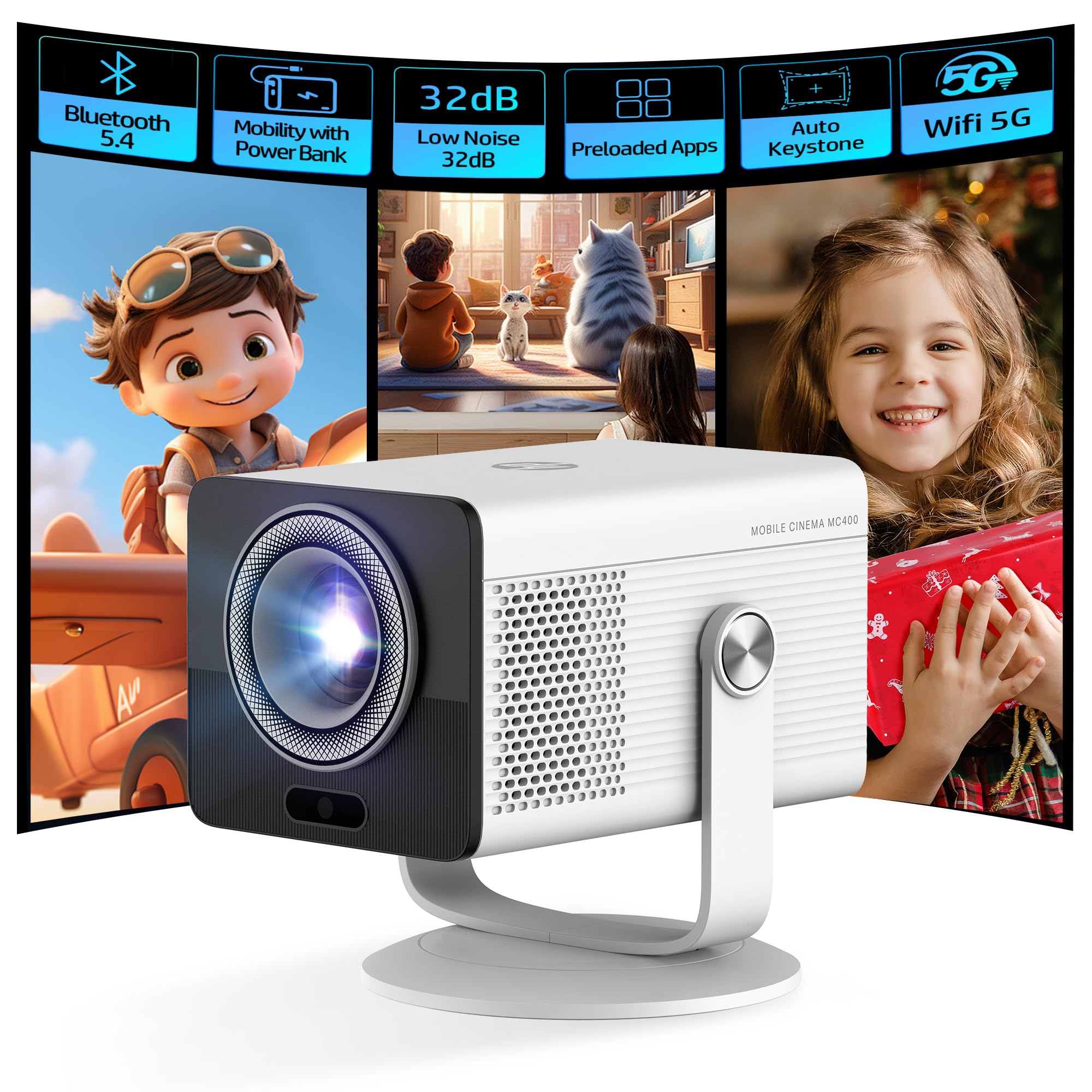 Amazon.com: HP MC400 Mini Portable Smart Projector with WiFi and