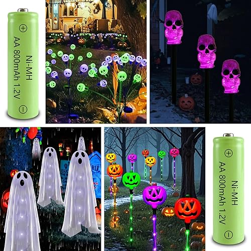 Miniatura 2 de JINTION Ni-MH AA Baterías recargables, doble A 1.2V 800mAh batería precargada para jardín al aire libre luces solares