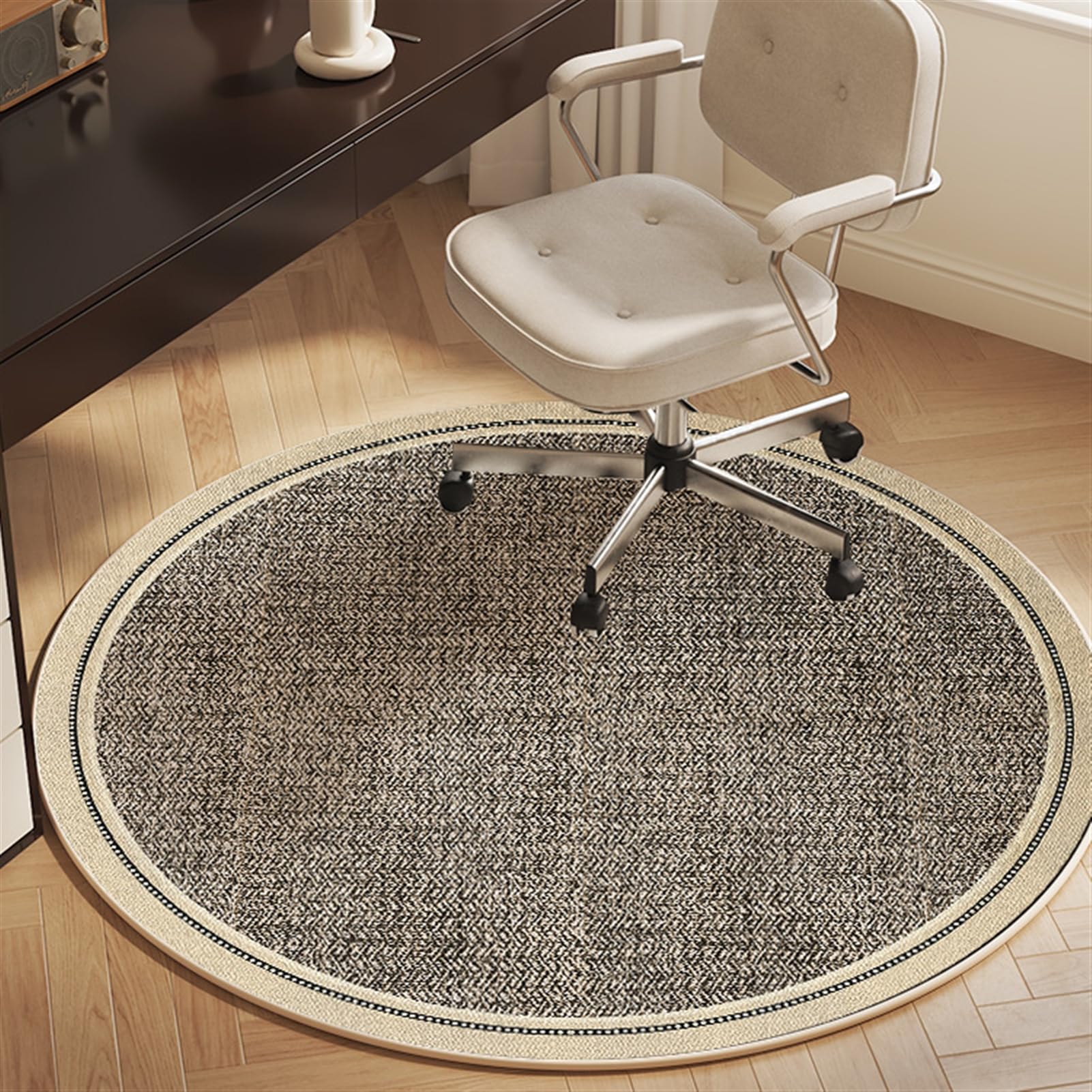 Tapis Chaise de Bureau 140 cm Antidérapant Tapis de Sol Bureau Gaming Lavable pour Parquet Carrelage Sols Durs Gris