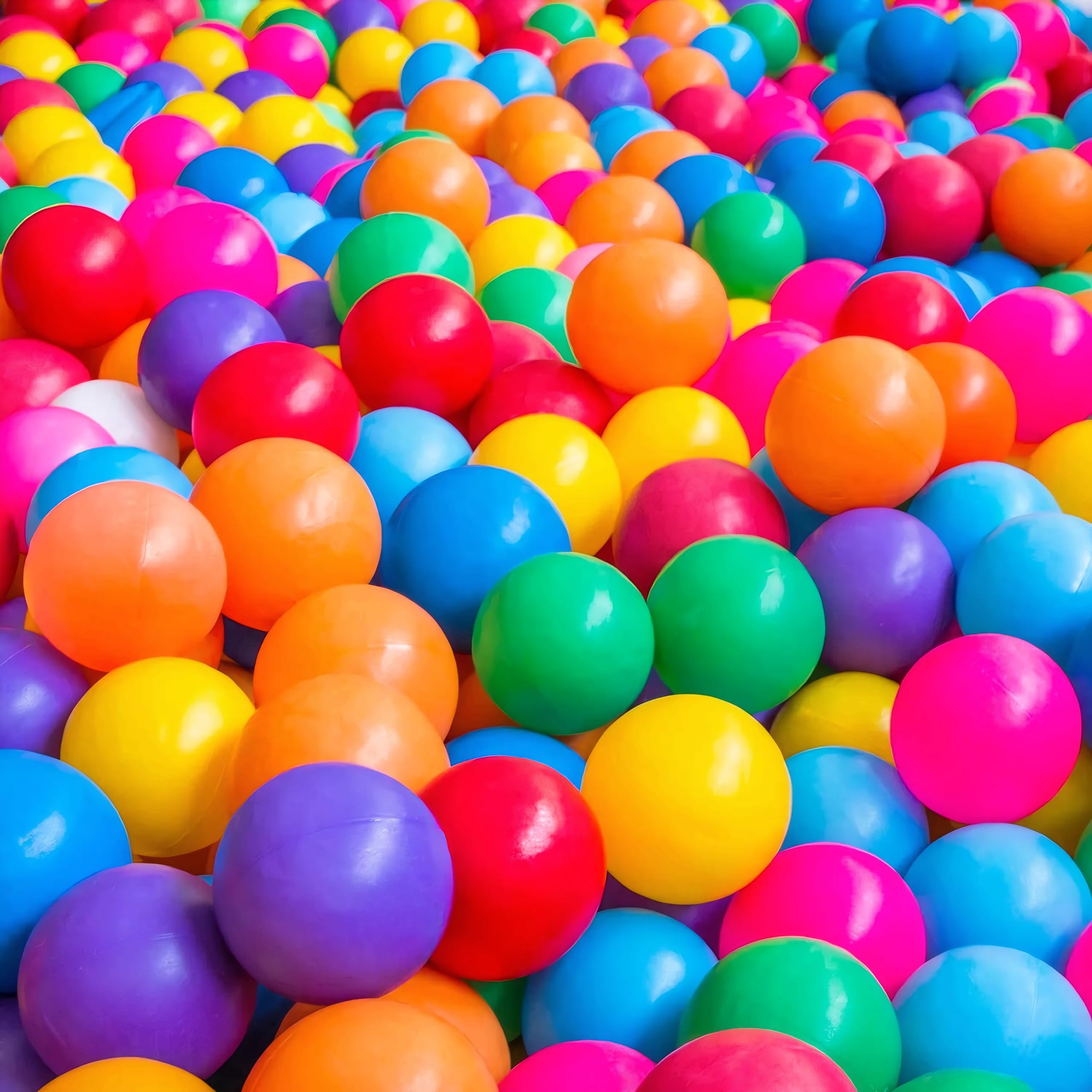 Ball Pit Balls for Kids, Children Crush-Proproof Plastic Balls for Ball Pit with 7 Bright Colors, Safe and Non-Toxic, BPA Free, Baby Toddler Pit Balls with Storage Net Bag (50pcs, 2.2inch)