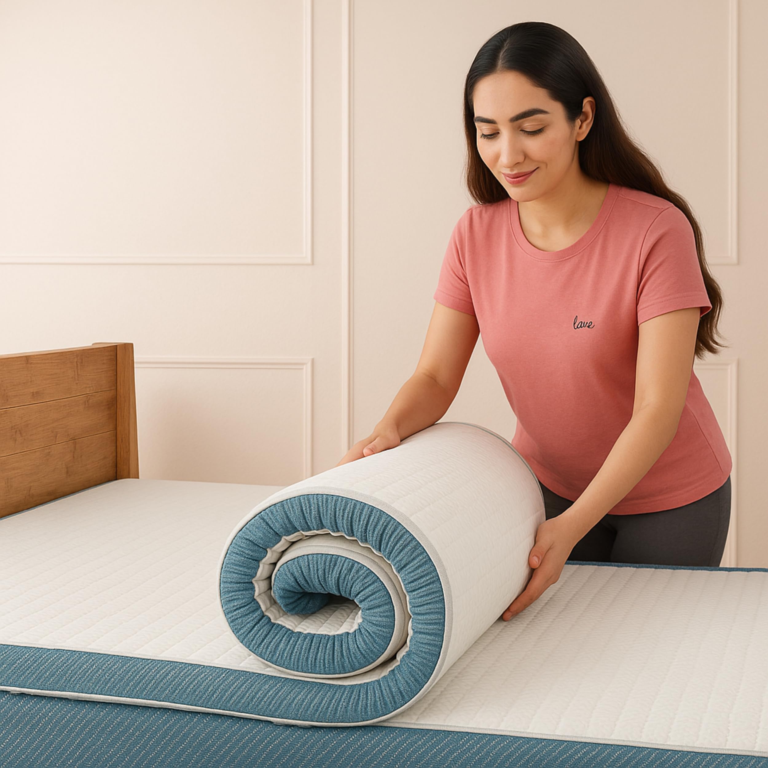 UrbanBed CloudSense Mattress Topper Single Size 78x36 | 2" Thick Bed Mattress Topper for Back & Neck Pain | Senses & Supports Your Sleep | Easy to Set up | Premium UltraFresh Cover | 5 Years Warranty