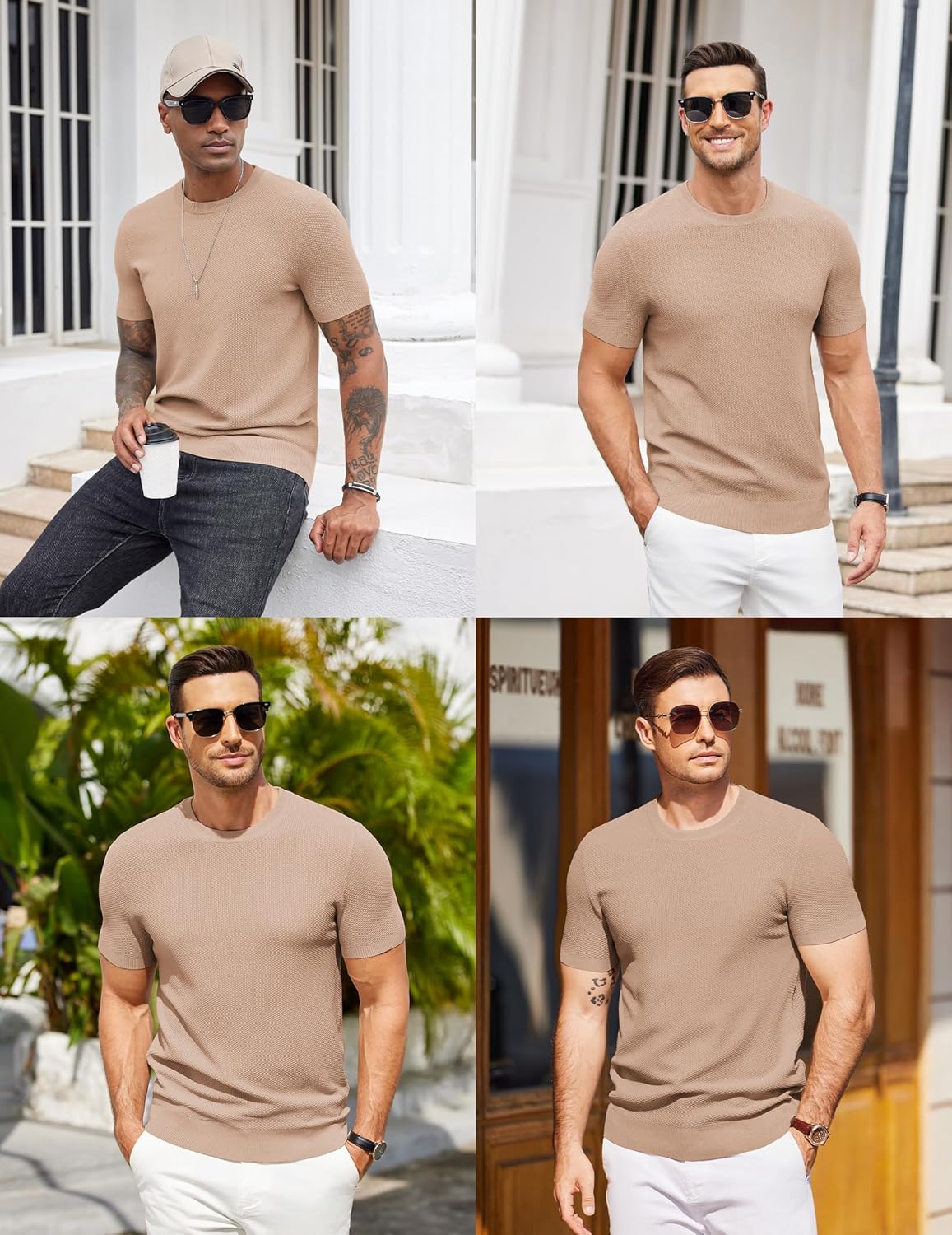 Threadbare Mens Knit T-Shirts Summer Waffle Shirts Vintage Shirts Short Sleeve Crew Neck Tee Shirt Casual Crochet Top.  Size medium