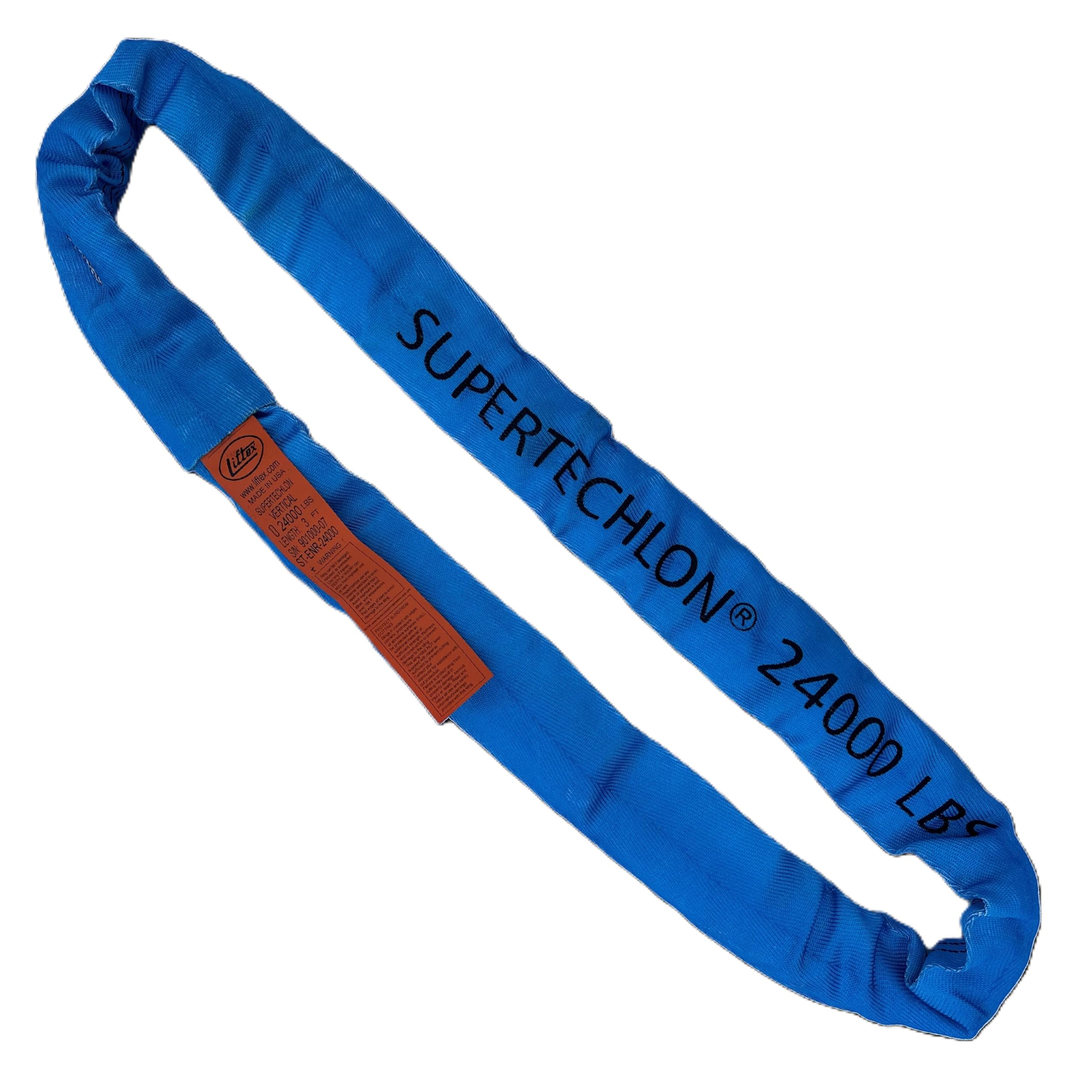 Advanced Cover SuperTechlon Round Sling | Blue x 10' Endless (V:24000; C:19200; B:48000) | USA Made | Higher Rating | Next-Gen Cover | Lifting Rigging Moving Towing Hoisting