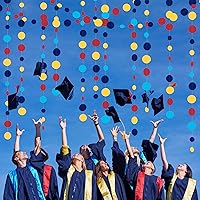 Vista 7 de Decoraciones de Fiesta de Puntos Circulares Rojos Azules Amarillos Guirnalda de Lunares Colgantes de Papel Serpentina de Lunares para Carnaval Circo