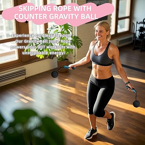 Miniatura 7 de Cordless Weighted Jump Rope with Counter Adjustable Ropeless Skipping Rope for Fitness, Indoor & Outdoor Jumping Rope for Men Women, Digital