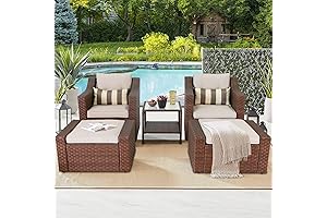SOLAURA 5-Piece Outdoor Conversation Set: Comfort and Style for your Backyard Lounge