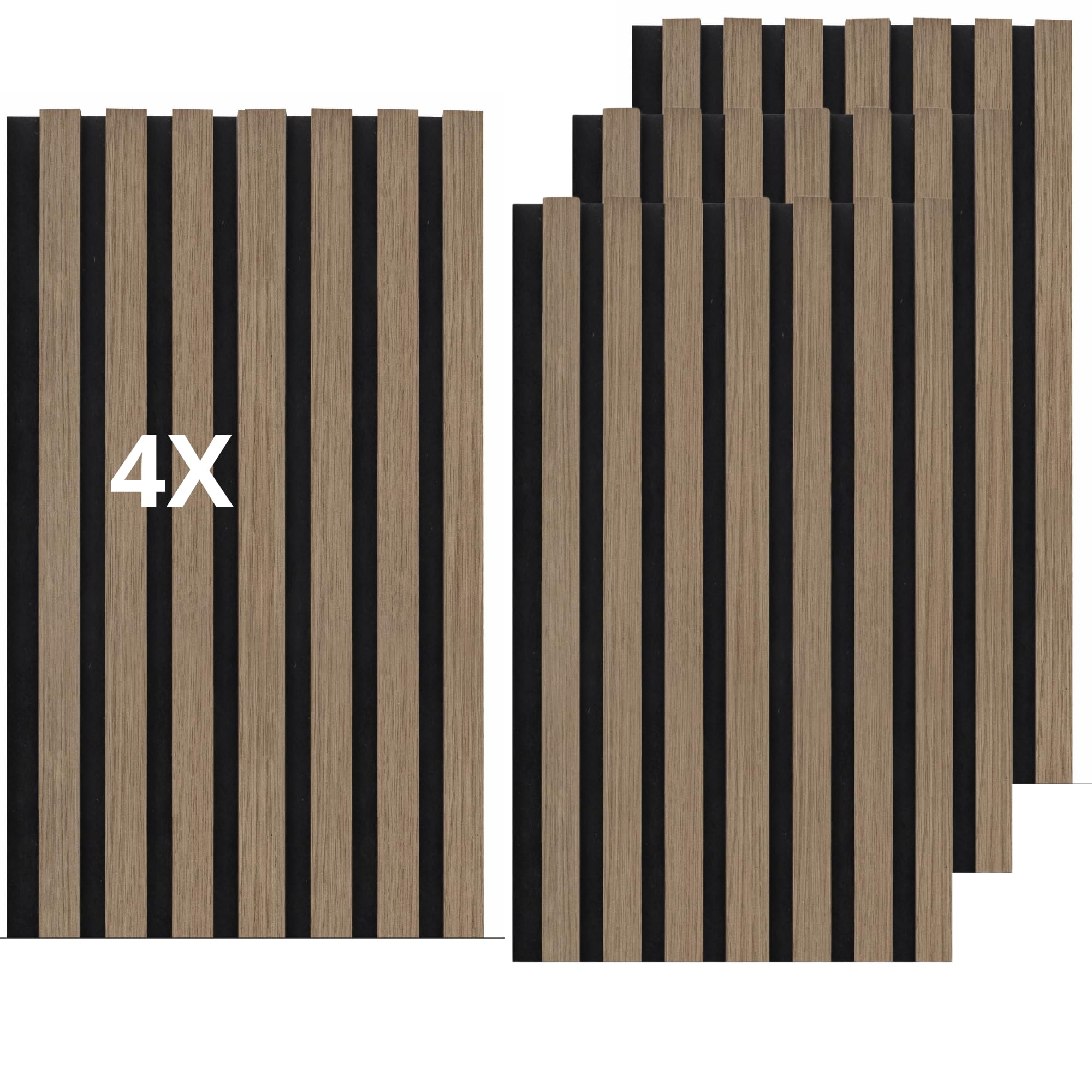 Juego de 4 paneles de pared con efecto de láminas para revestimiento de pared, techo de polímero, plástico, interior y exterior, 30 x 240 cm, encastre lateral, recortables, rígidos, decorativos