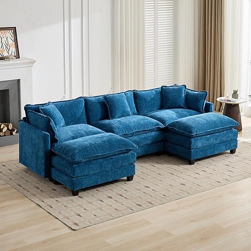 Miniatura 23 de Modernos y acogedores sofás seccionales para sala de estar, cómodos sofás seccionales verdes, sofá para sala de estar, sofás y sofás (negro,