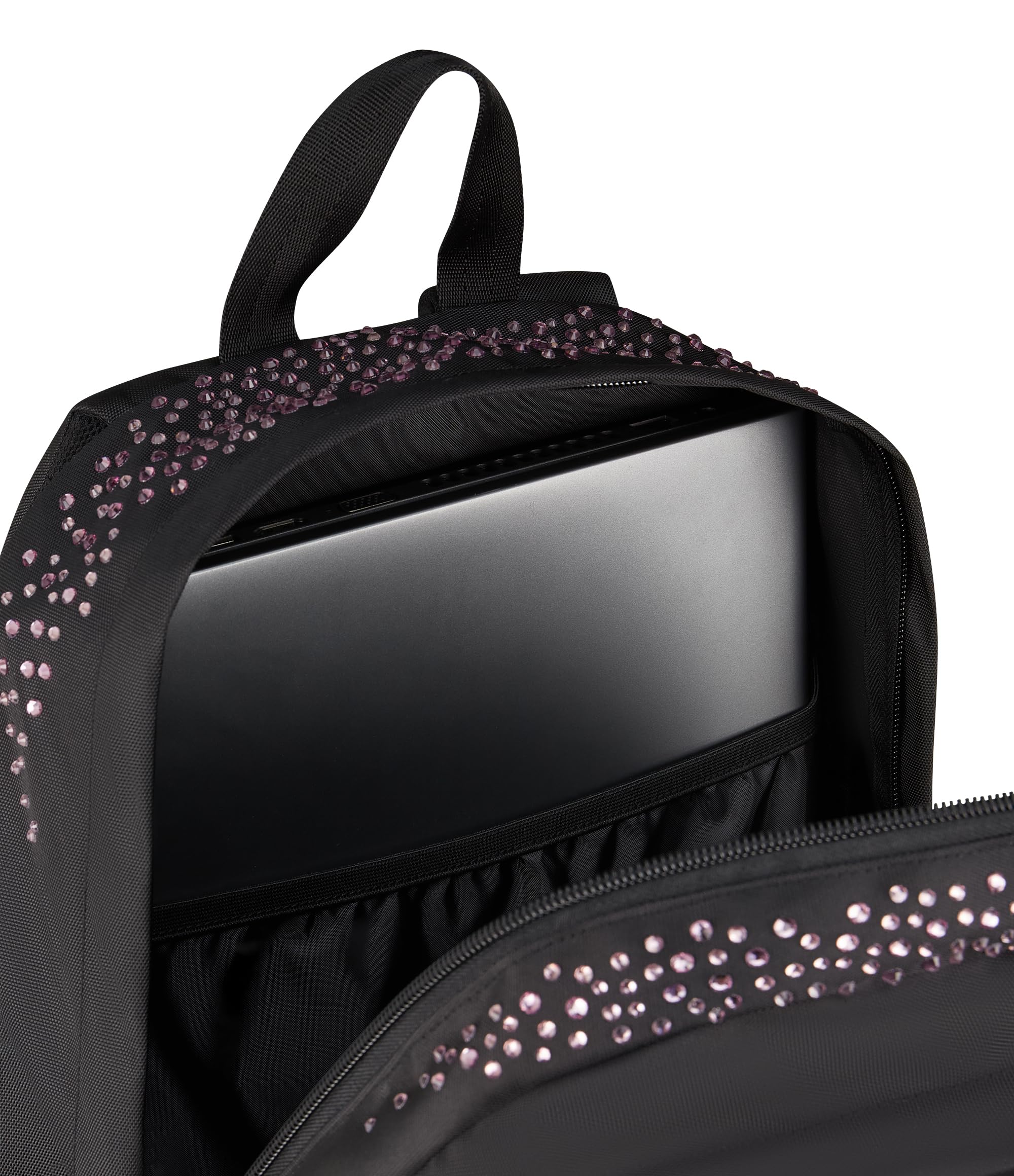 Seven Zaino Scuola Tech GlitzyCute, Nero e Viola, Porta Notebook, 29 Litri, Schienale Ergonomico, Spallacci Imbottiti, Bambina e Ragazza