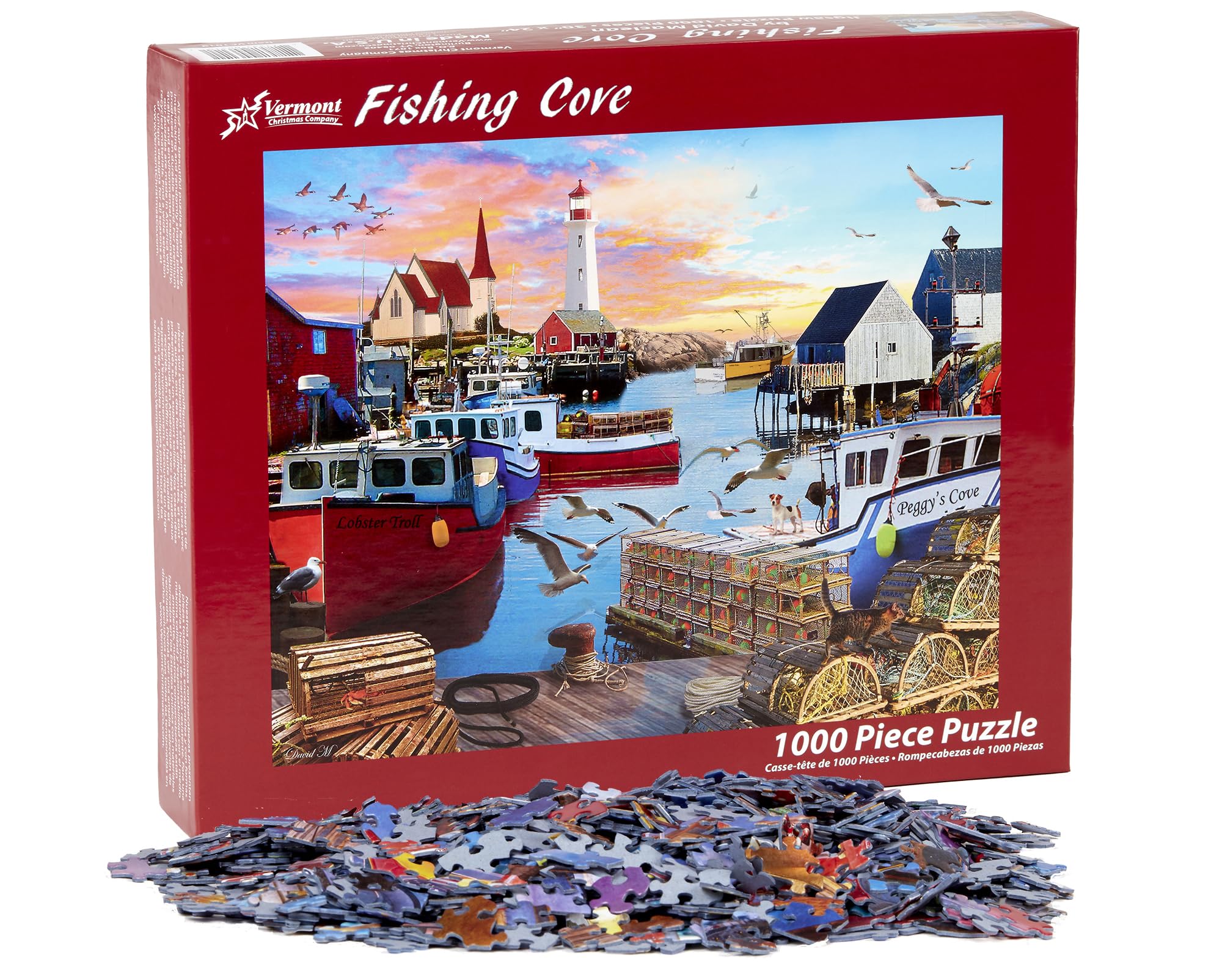 Fishing Cove - Rompecabezas de 1000 piezas de 30 x 24 pulgadas, piezas entrelazadas grandes, pieza única y de forma aleatoria, rompecabezas para adultos 4