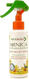 MaxRelief Arnica Pain Relief Spray - Australia's #1 - now available in Canada - Arnica, Eucalyptus & Emu Oil - 4 oz - 3X times more Arnica than other Pain Sprays [Chosen by Sufferers of Back, Neck & Muscle Pain & Reduces Arthritis Pain & Joint Inflammation