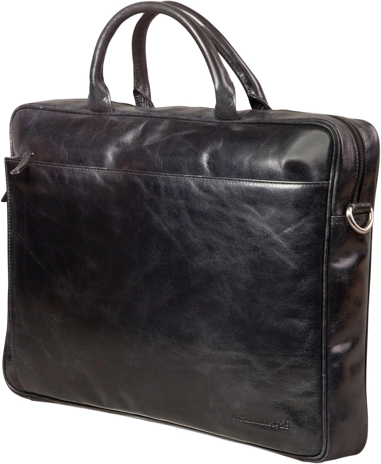 dbramante1928 Amalienborg Leather Briefcase Bag for Laptop/MacBook, 16 inch - Black