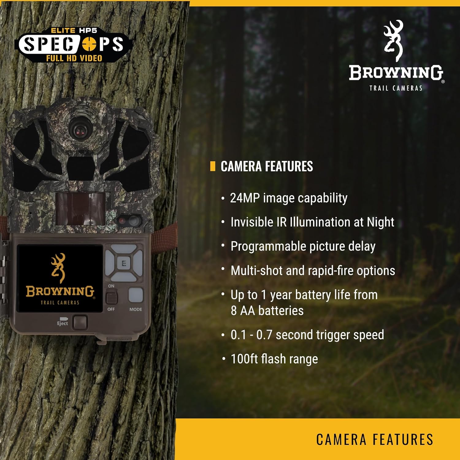 Browning Spec Ops Elite HP5 Camera Features