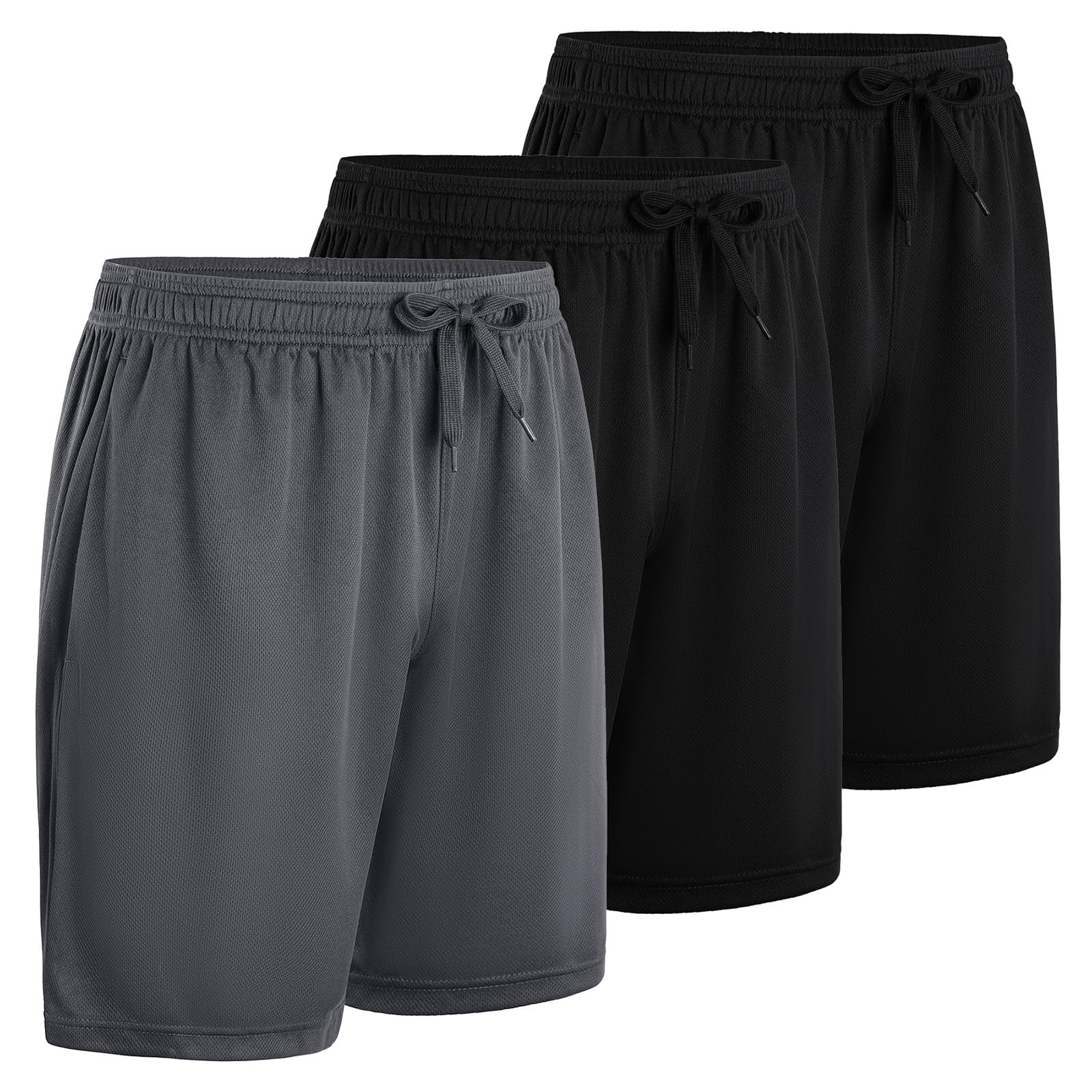 LeeHanTon Gym Shorts for Men Summer Lightweight Quick Dry Elastic Waistband Active Sports Shorts