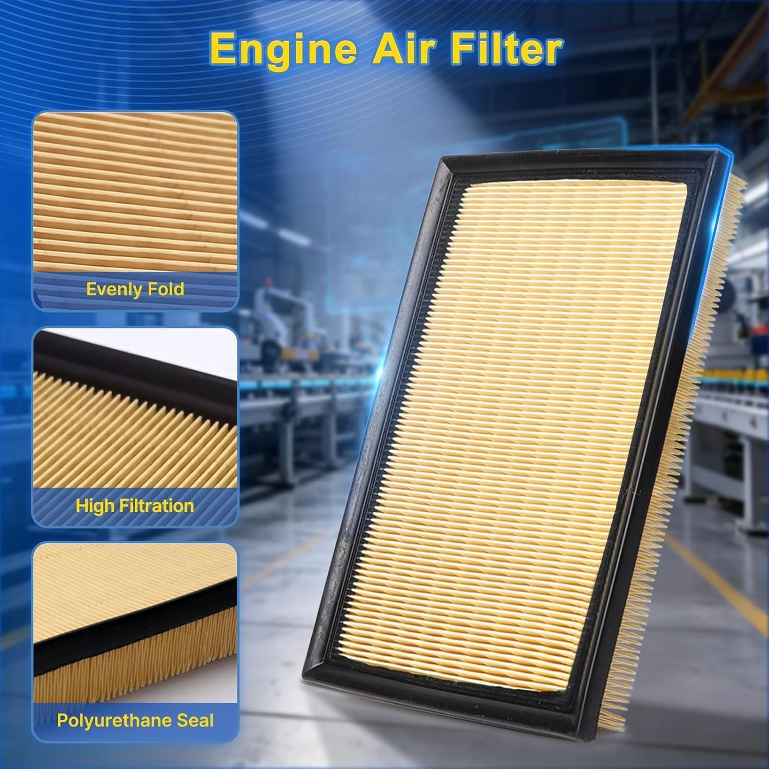 Cabin & Engine Air Filter Kit for Toyota Avalon (2013-2018 Hybrid), Camry (2012-2017 Hybrid), Rav4 (2013-2018 Gas), Only 2.5L