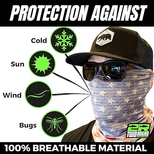 Miniatura 2 de Two Rocks Fishing Polainas de cuello para hombres y mujeres - Mascarilla facial UPF 50+ - Cubierta protectora para la cara y el cuello - Protección