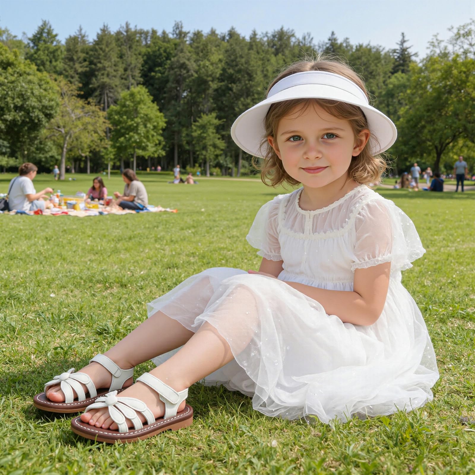 MASOCIO Sandalias Niña Verano con Punta Abierta Sandalias de Vestir para Niña 21-30 EU