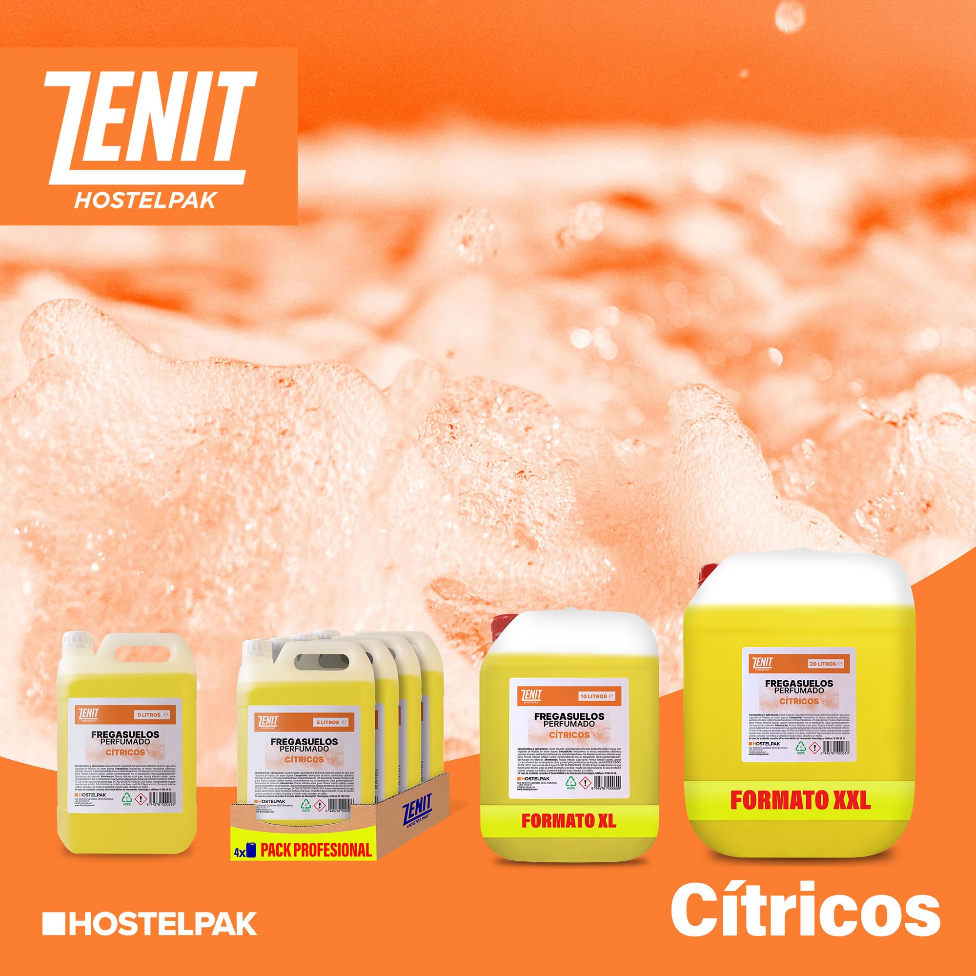 15 x 750ml - Zitrus-Bodenwischer, für alle Böden, Duft angenehm und langanhaltend