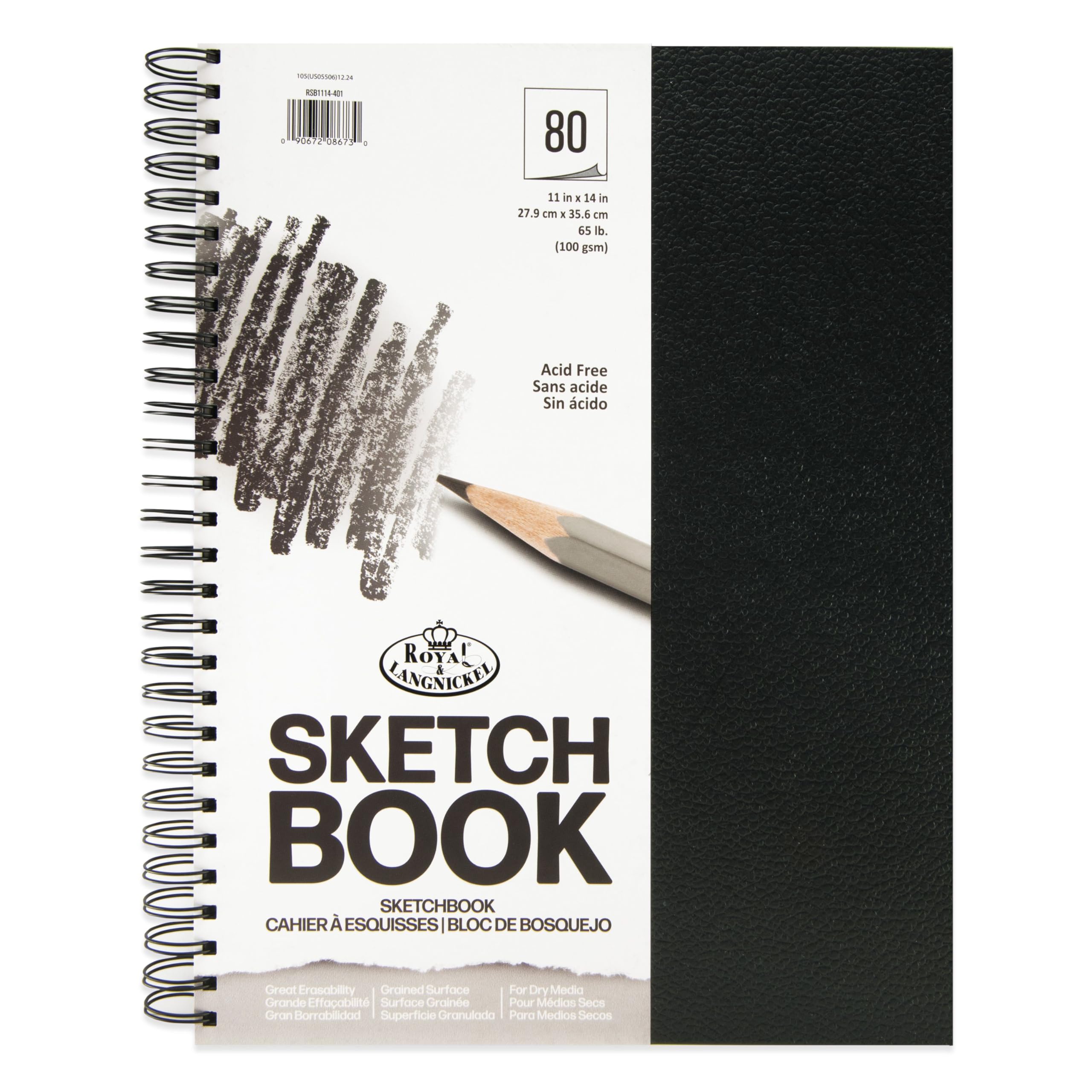 Royal & Langnickel 11 x 14 inch Spiral Sketchbook, White