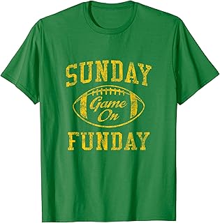 Vintage Sunday Funday T Shirt Green Bay Football Retro Tee
