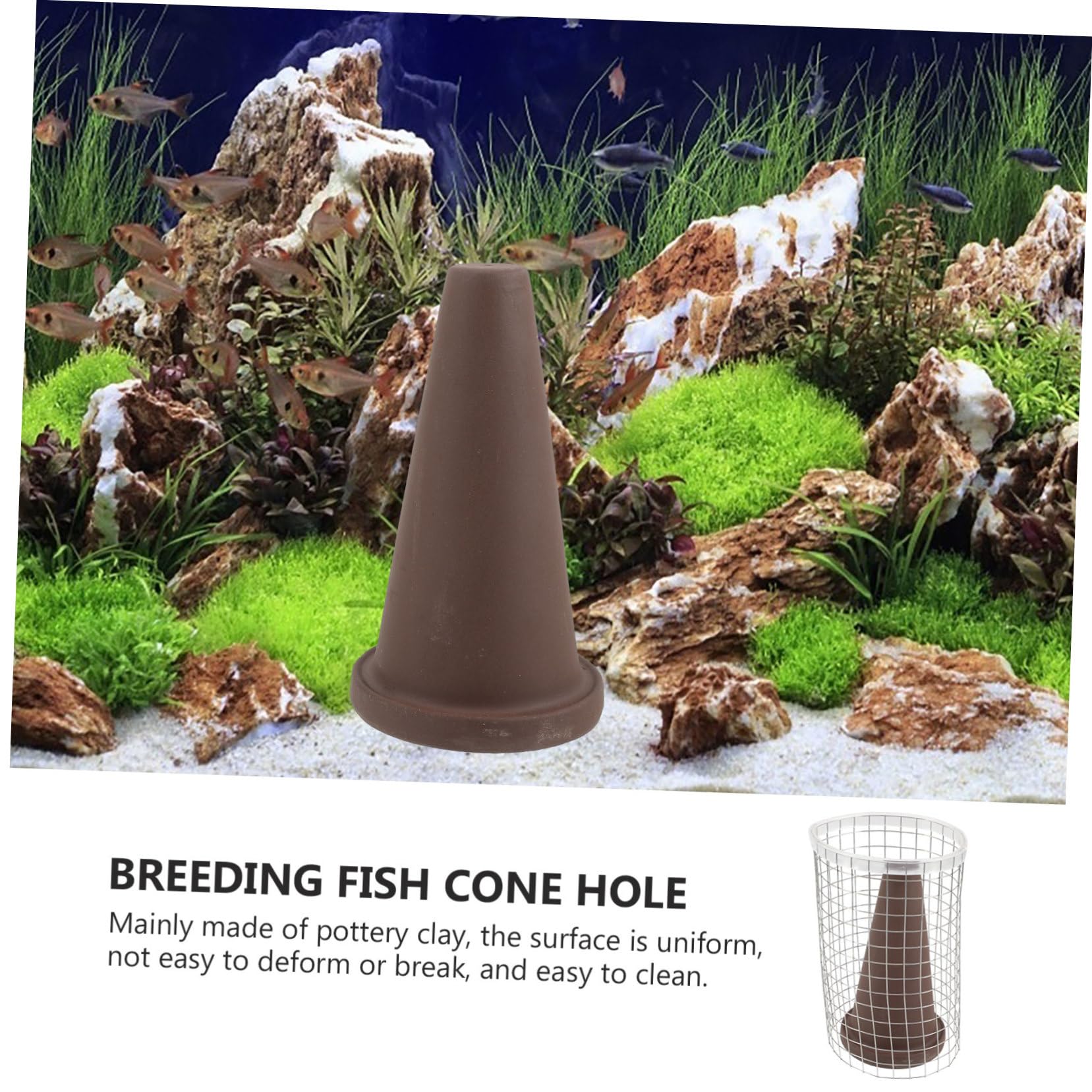 Laichkegel mit Isolationsnetz und Bodenschlitz Satz aus Eisen und Ton Verhindert Fischlaichen Verlust Leicht zu Reinigen Aquarium für Fischzucht und Garnelenaufzucht
